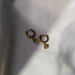 mini labradorite Huggies gold 18kt recycled 