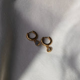 mini labradorite Huggies gold 18kt recycled 
